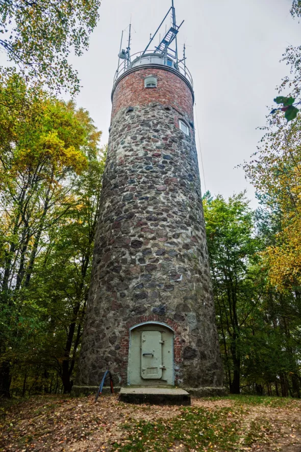 The Kikut Lighthouse is located near Międzyzdroje on the Baltic Sea.
