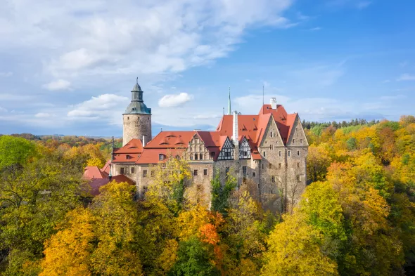 beautiful bird's eye view of Czocha Castle