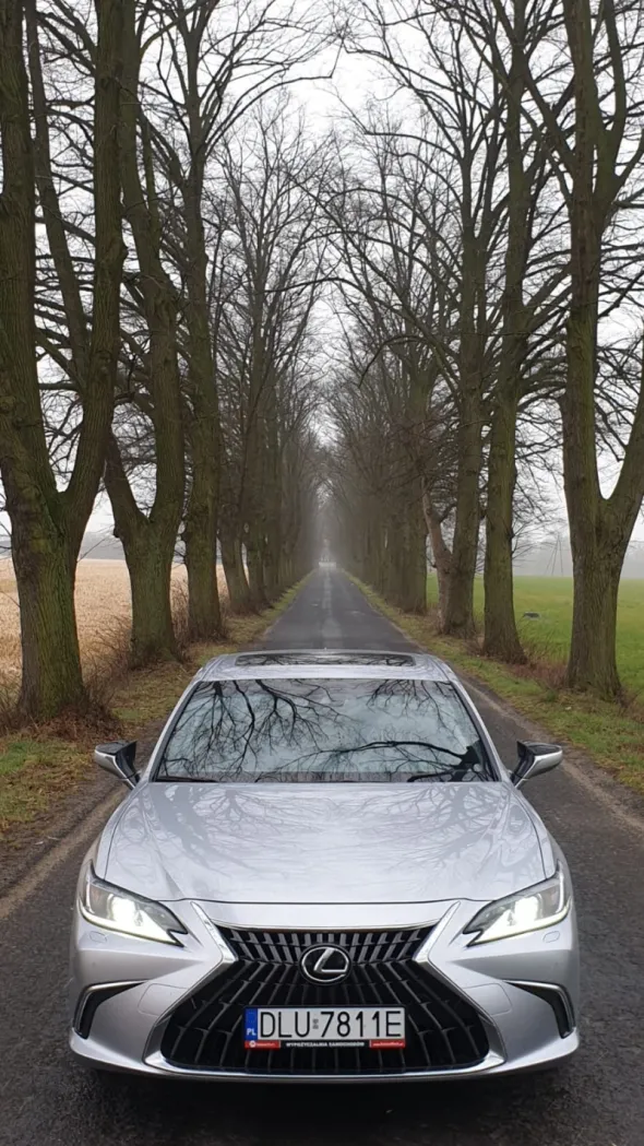 Srebrny samochód marki Lexus ES z wypożyczalni Kaizen Rent to najchętniej wypożyczane auto premium 