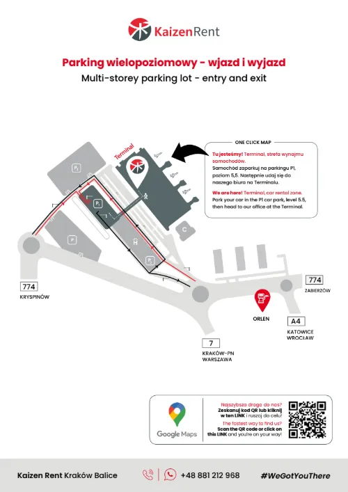Kaizen Rent map - how to get to our office?