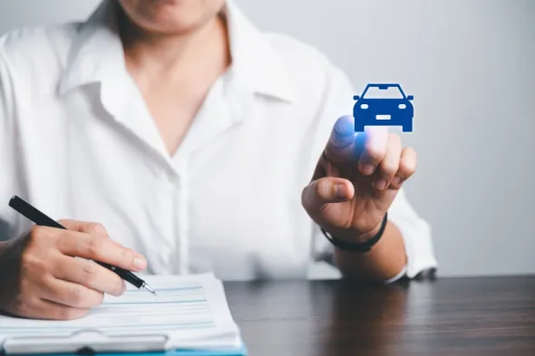 Concept image of additional SCDW insurance reducing excess liability for rental cars in Poland.