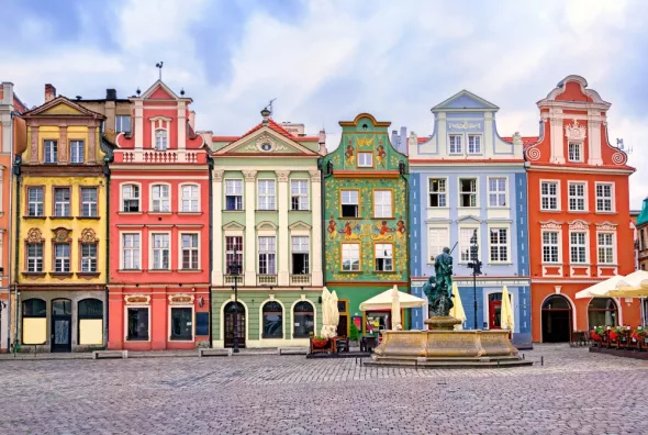 Colorful tenement houses in Poznań