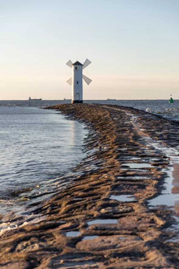 The beautiful lighthouse in Świnoujście, Poland