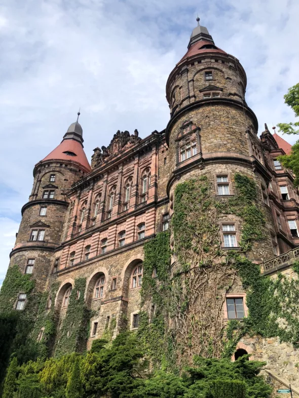 The beautiful wall of the castle in Książ in Wałbrzych