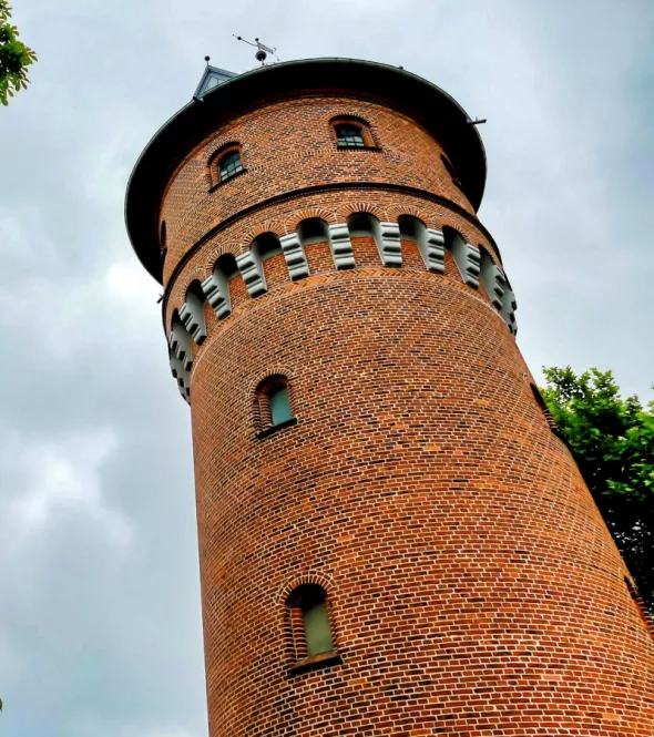 View from below of the lighthouse in Kołobrzeg
