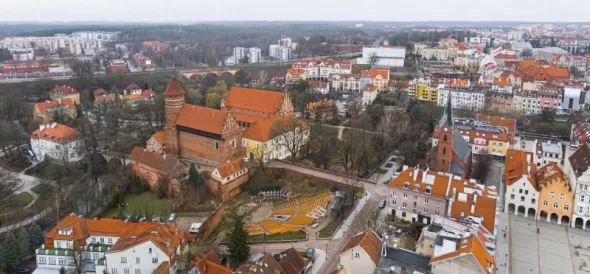 Olsztyn visible from a bird's eye view