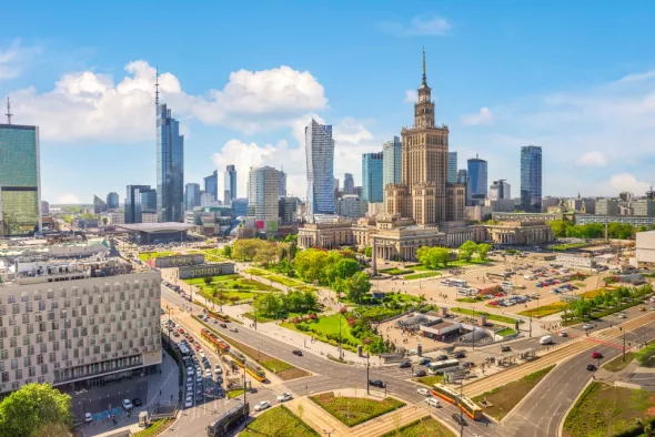 View of the centre of the beautiful capital of Poland - Warsaw