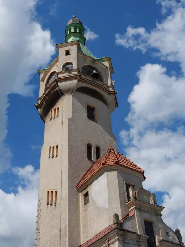 A beautiful lighthouse in Sopot on a sunny day