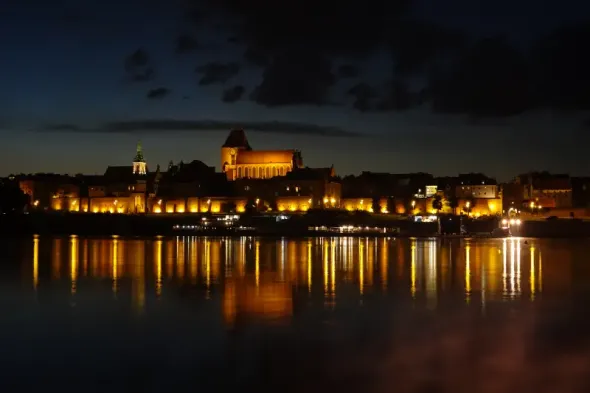 Panoramic view of Toruń Old Town in Poland