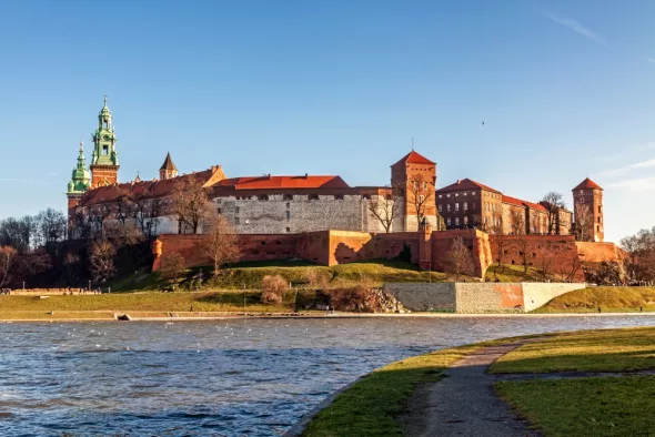 Wawel hill with royal castle in Krakow