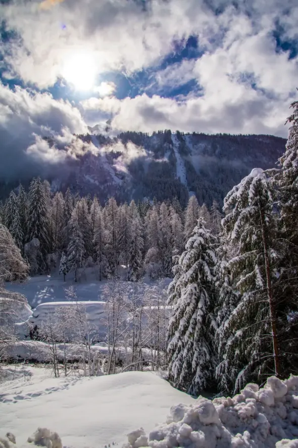 Snow-covered Tatra Mountains in Poland in winter