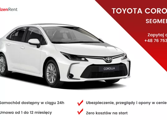 Toyota Corolla w wynajmie na miesiące