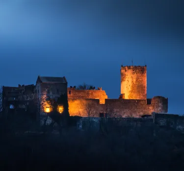 Zamek Bolków, Dolny Śląsk - nocna panorama
