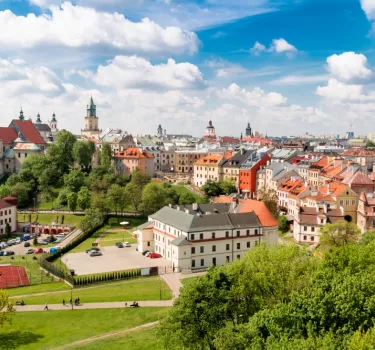 view of the beautiful city of Lublin in Poland