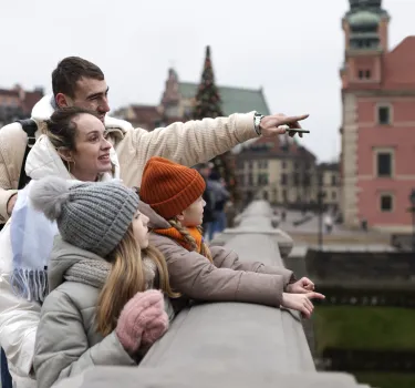 Family enjoying a road trip holiday on the way from Krakow to Zakopane