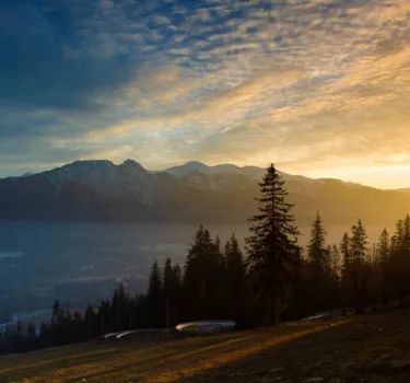 Gubalowka view panorama Tatras sunset in Poland 