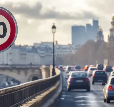 50 km/h speed limit sign in European city area