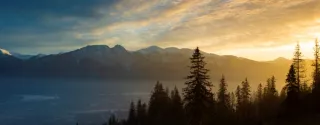 Gubalowka view panorama Tatras sunset in Poland 