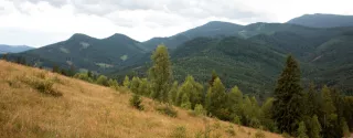 view of the Bieszczady Mountains in autumn