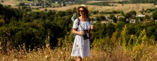 A woman traveling around Poland in the summer