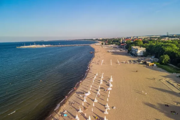 Bird's eye view of the sea in Sopot