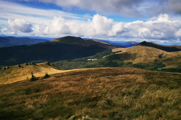 Beautiful autumn in the Bieszczady Mountains in Poland