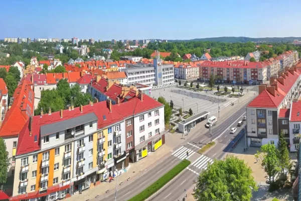 Panorama Koszalina  - widok na starówkę