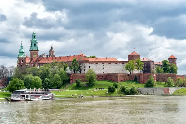 Krakow. View of the Wawel Castle from the side of the Vistula River