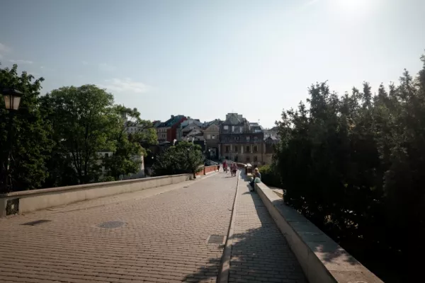 Widok na stare miasto i plac zamkowy w Lublinie