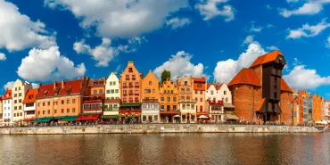City Break in Poland. Panorama of the old town in Gdańsk