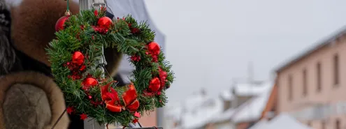 the Christmas market was beautifully decorated in Wrocław