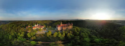 panoramic view of the Książ castle in Wałbrzych