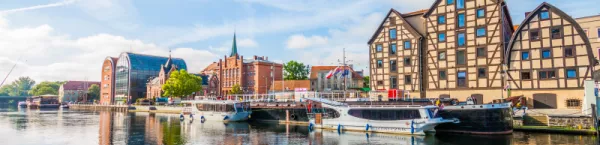 Bydgoszcz - מבנים אופייניים על נהר ברדה