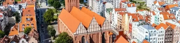 Panorama miasta Elbląg uchwycona z lotu ptaka