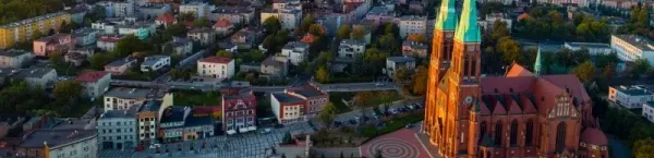 Wypożyczalnia samochodów Rybnik - widok na miasto i rynek z lotu ptaka