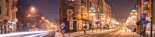 Ulice w Zabrzu zimą
