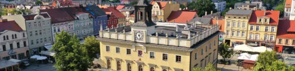 Ostrów Wielkopolski - historic market square with town hall
