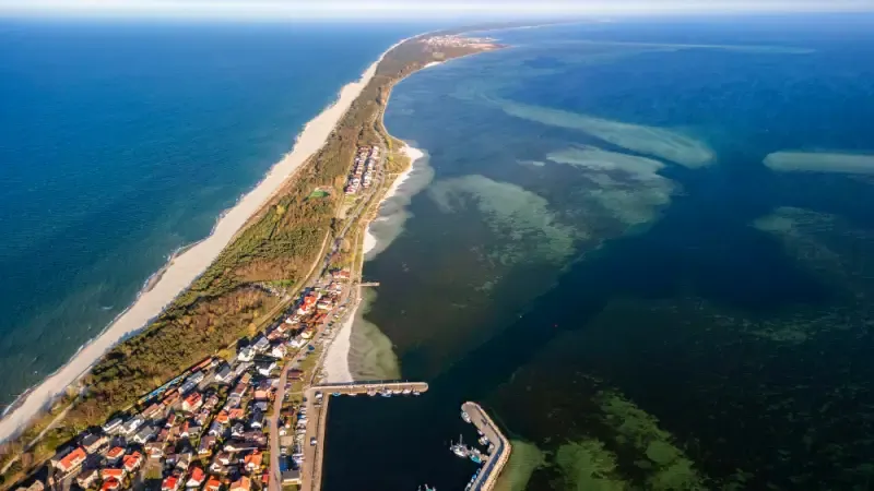 Półwysep Helski, północna Polska, widok z lotu ptaka