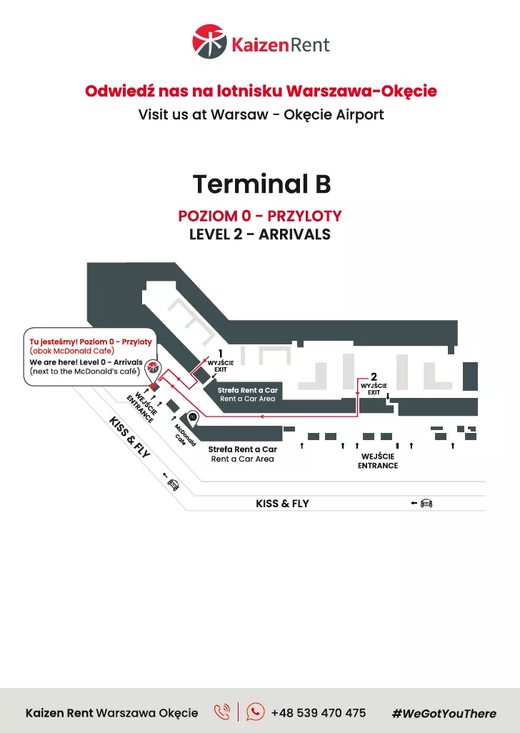 wypożyczalnia samochodów w Warszawie na lotnisku Okęcie – biuro